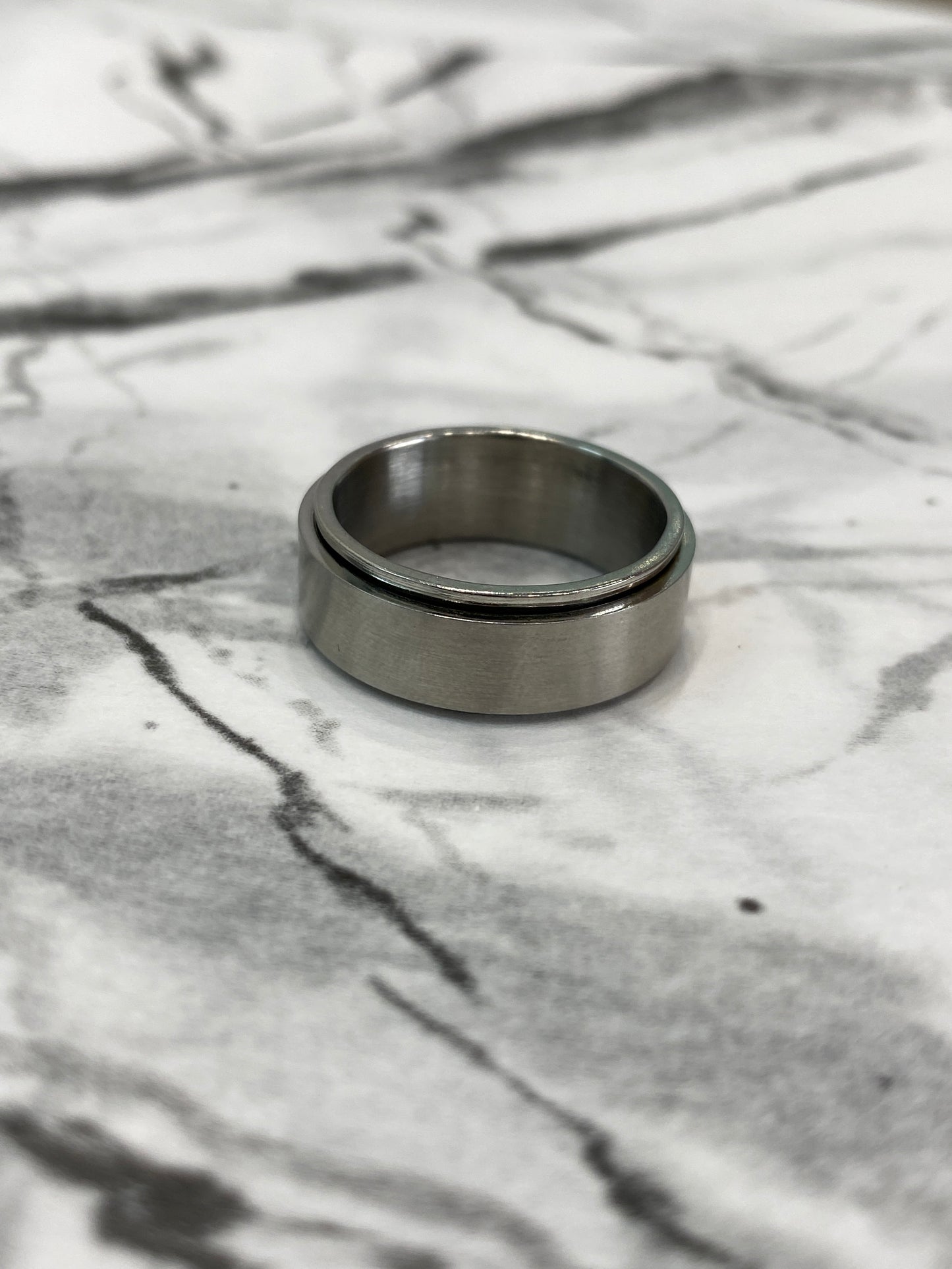 Sleek Spinning Silver Ring