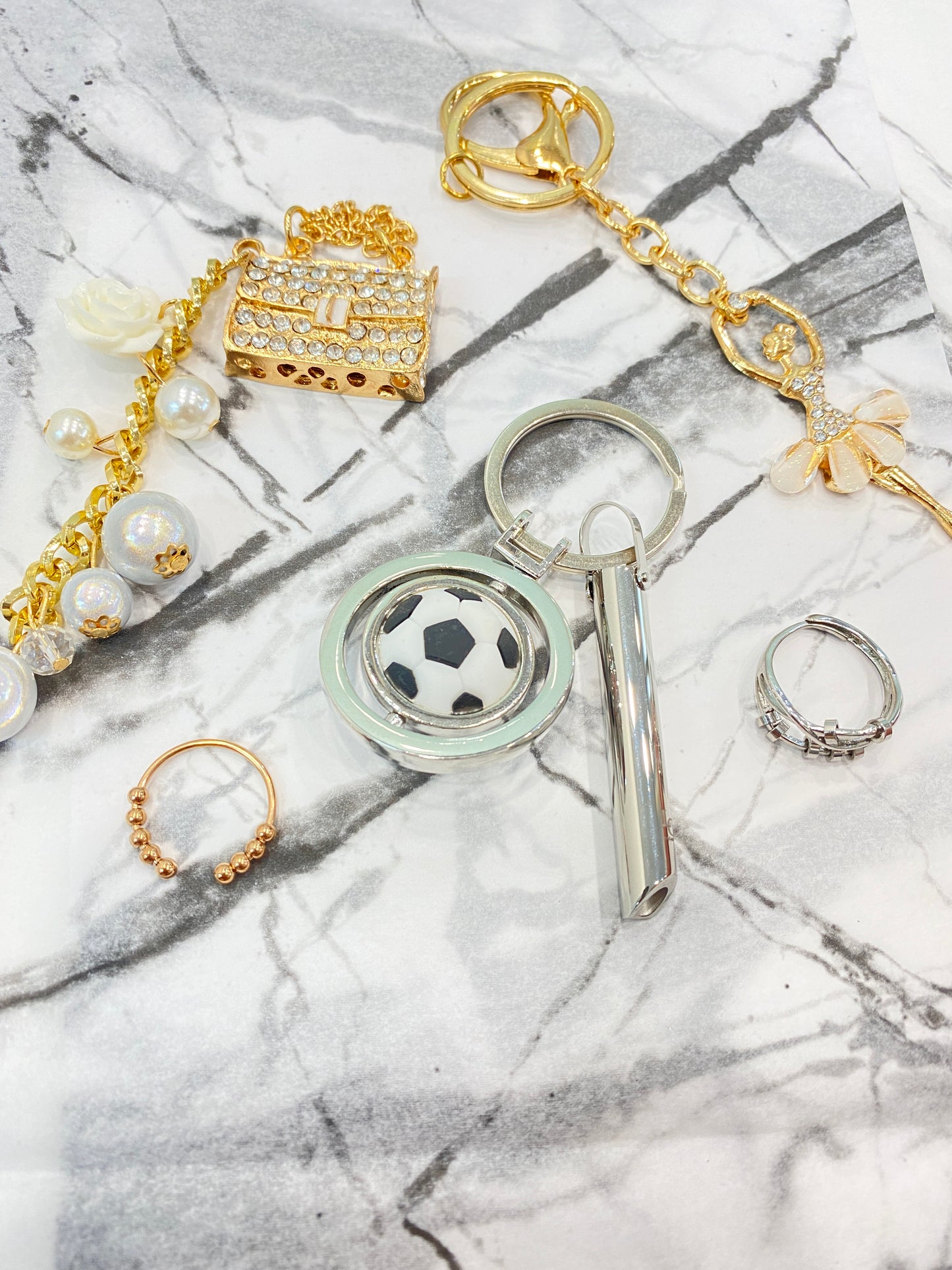 Soccer Keyring with Calming Pendant